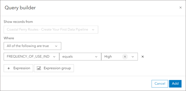 Query builder inputs