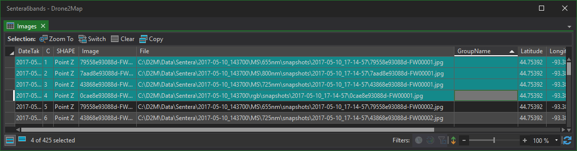 Example Images Table