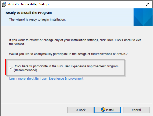 EUEI Setup dialog