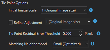 Tie Point Options