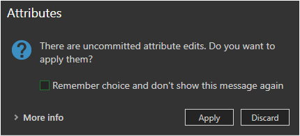 Uncommitted attribute edits Uncommitted attribute edits