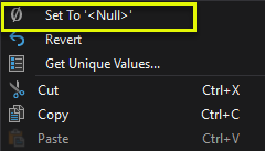 Set To '<Null>'