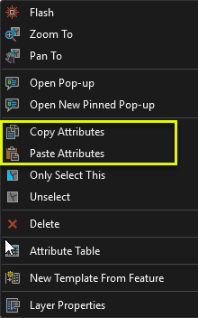 Copy and paste options
