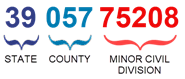 39 Ohio State code; 057 Greene County code; 75208 Sugarcreek township Minor Civil Division code