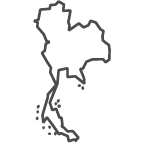 Outline of map of Thailand