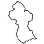 Outline of map of Guyana