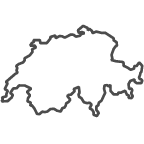 Outline of map of Switzerland