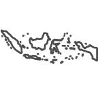 Outline of map of Indonesia