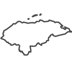 Outline of map of Honduras