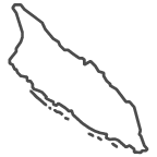 Outline of map of Aruba