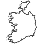 Outline of map of Ireland