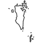 Outline of map of Bahrain