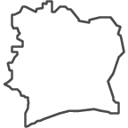 Outline of map of Côte d'Ivoire