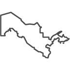 Outline of map of Uzbekistan