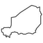 Outline of map of Niger