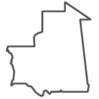 Outline of map of Mauritania