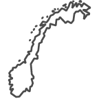 Outline of map of Norway