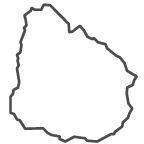 Outline of map of Uruguay