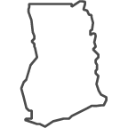 Outline of map of Ghana