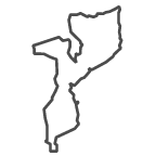 Outline of map of Mozambique
