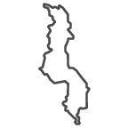 Outline of map of Malawi