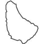 Outline of map of Barbados
