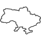 Outline of map of Ukraine