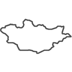 Outline of map of Mongolia