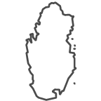 Outline of map of Qatar