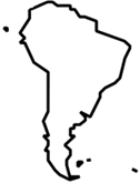 Outline of a map of the South American continent