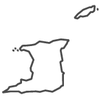 Outline of map of Trinidad and Tobago