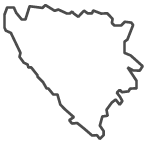 Outline of map of Bosnia and Herzegovina