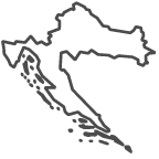 Outline of map of Croatia