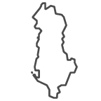 Outline of map of Albania