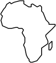 Outline of a map of the African continent