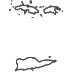Outline of map of US Virgin Islands