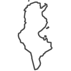 Outline of map of Tunisia