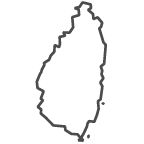 Outline of map of Saint Lucia