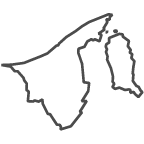 Outline of map of Brunei Darussalam