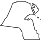 Outline of map of Kuwait