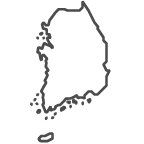 Outline of map of South Korea