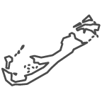 Outline of map of Bermuda
