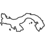Outline of map of Panama