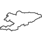 Outline of map of Kyrgyzstan