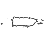 Outline of map of Puerto Rico