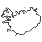 Outline of map of Iceland