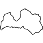 Outline of map of Latvia