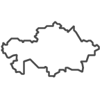 Outline of map of Kazakhstan