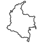 Outline of map of Colombia