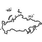 Outline of map of Russia